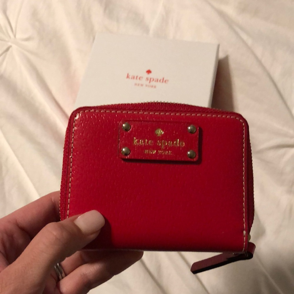Kate spade red mini wallet red
